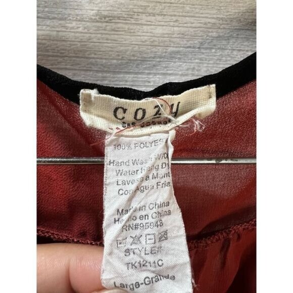 Cozy Woven Plain Sheer Sleeveless‎ Blouse Large - Picture 3 of 5